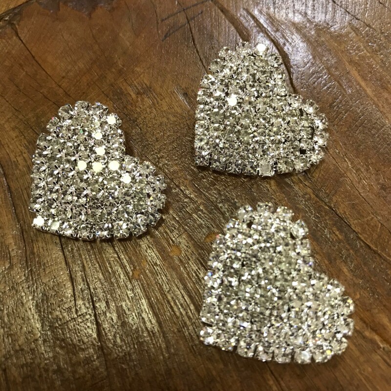 Botão Coração de Strass - 11825